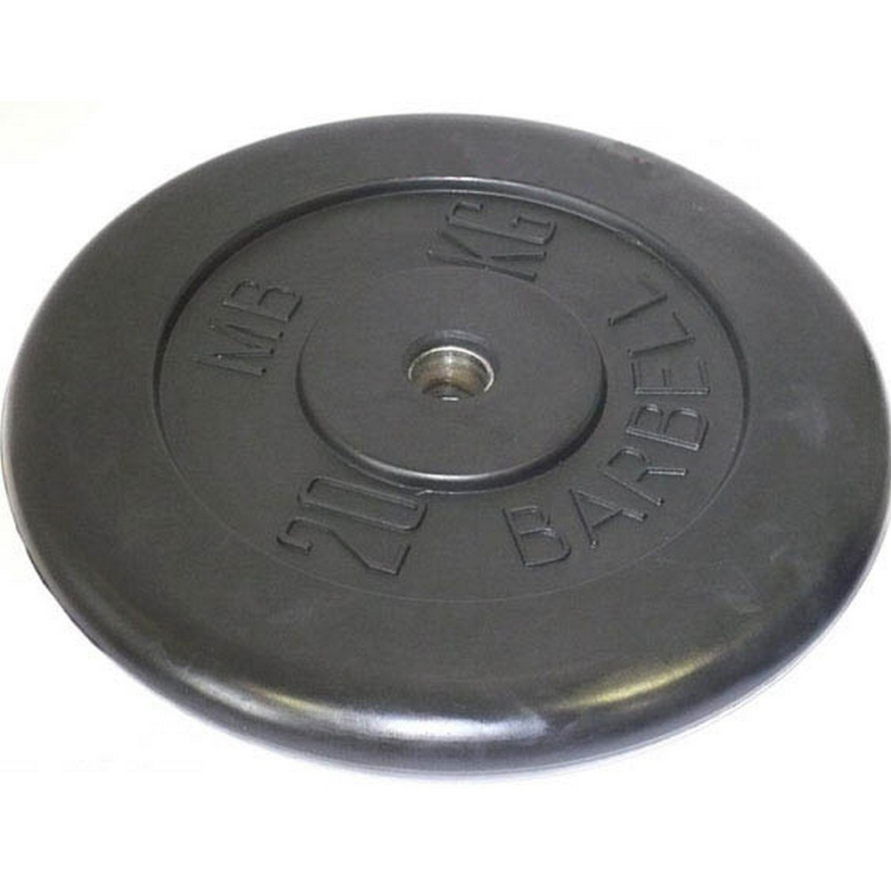 Диск обрезиненный 20 кг MB Barbell MB-PltB26-20 черный 1000_1000