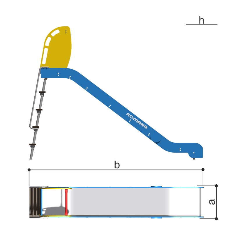 Горка Romana h1550, скат нержавейка 110.24.00 800_800