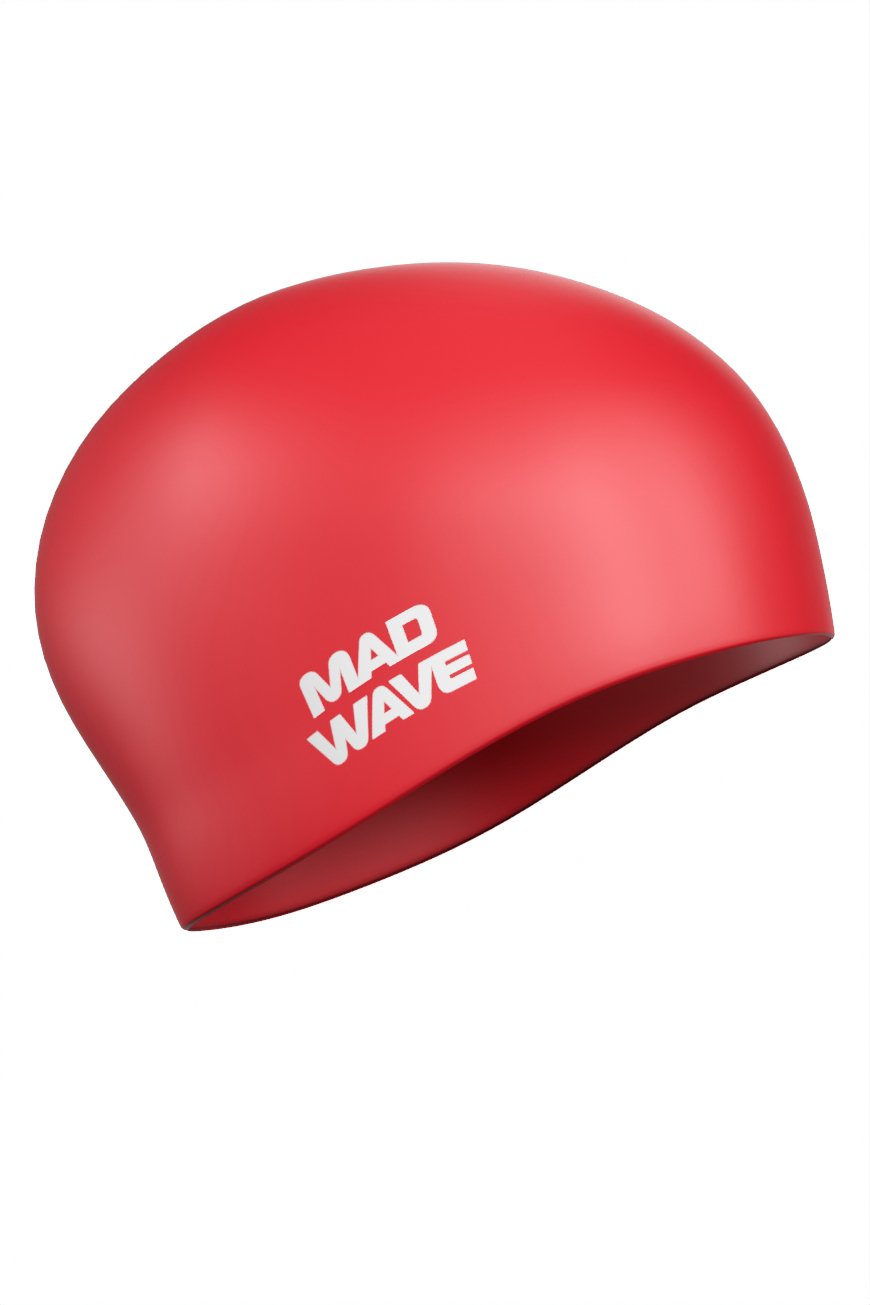 Силиконовая шапочка Mad Wave Long hair silicone M0511 01 0 05W красный 870_1305