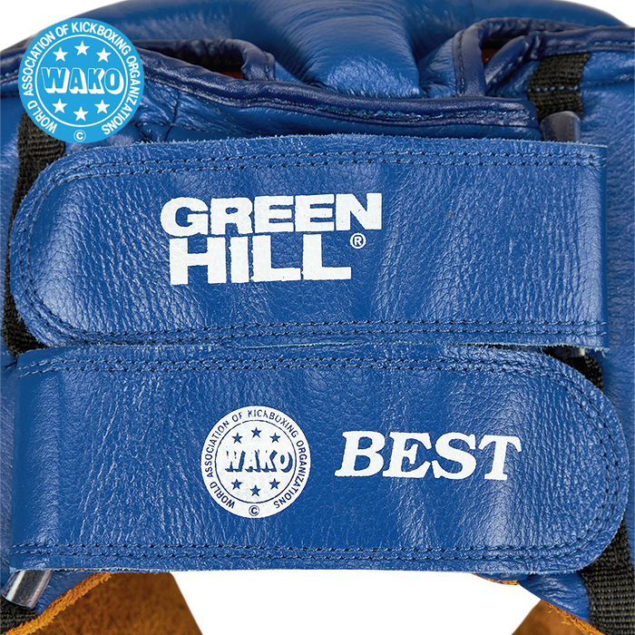 Кикбоксерский шлем Green Hill Best WAKO Approved HGB-4016w, синий 700_700