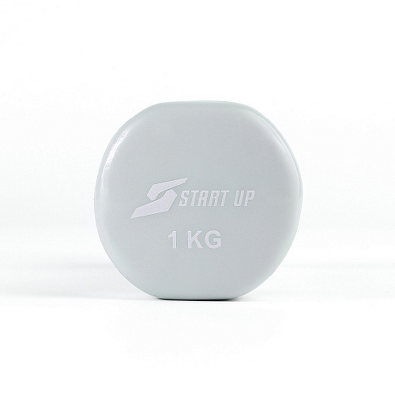 Гантель виниловая 1кг Start Up NT08010 grey 800_800